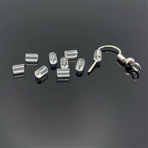 100, 500 or 1,000 BULK Clear Silicone Rubber Earring Backs, Wholesale Stoppers, Earring Nuts | Ships Immediately from USA | CL416