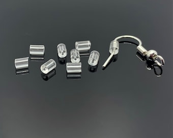 500PCS 4MM Rubber Earring Back Stoppers Ear Post Nuts Jewelry Findings Clear 