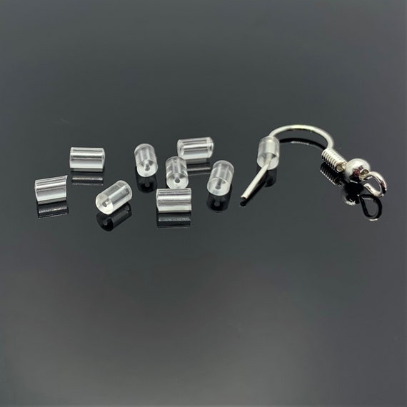 Tube Silicon Earring Backs, Rubber Earring Stopper Nuts 