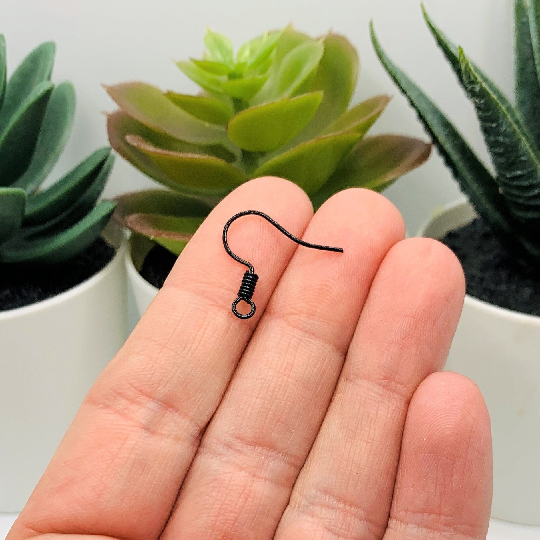 100 or 500 BULK Black Fish Hook Earring Wires French Hook Etsy