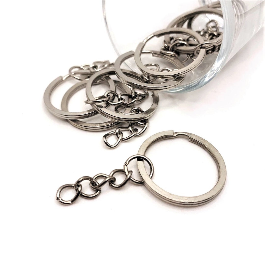 10/20Pcs 15-35mm Stainless Steel Keychain Ring Split Ring Keyfob Key Holder  Rings for DIY