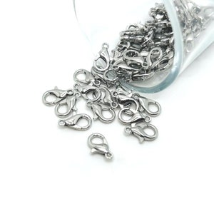 100 or 500 BULK 7x12 mm Antique Silver Lobster Clasps, Rhodium Claw Clasps, Wholesale Necklace Clasp | Ships Immediately from USA | AS038