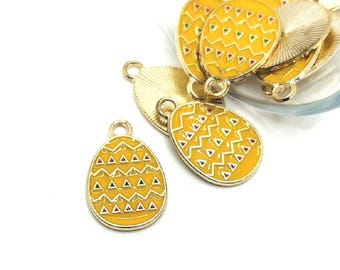 1, 4, 20 or 50 BULK Yellow Easter Egg Charms | Ships Quickly from USA | YL1811