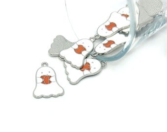1, 4, 20 ou 50 pingentes de fantasma esmaltados a granel, pingente fofo de fantasma feliz, Halloween | Envio imediato dos EUA | WH2682