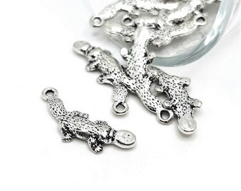 4, 20 or 50 BULK Silver Platypus Charms, Duck Billed Platy Charm, 10x25mm | Ships Immediately from USA | AS935