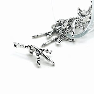 1, 4, 20 or 50 BULK Silver Bird of Prey Silver Bird Talon Pendant Charms, Raptor, Bird Claw | Ships Immediately from USA | AS1666