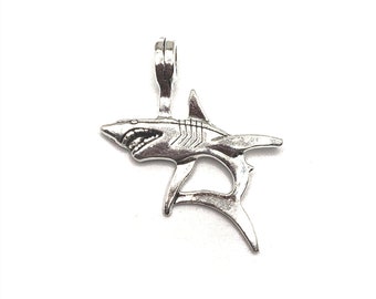 50061 Vintage Silver Alloy Shark Shape Jewelry Pendant Charms Crafts 40pcs