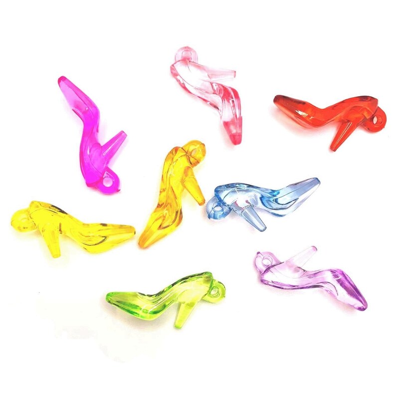 4 20 or 50 BULK Multicolor High Heel Shoe Charms Plastic Etsy