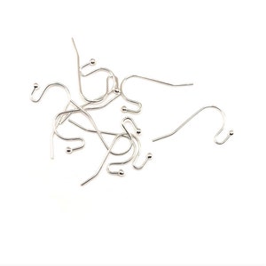 100 or 500 BULK Silver Plated Shepherd Hook Earring Wires, French Hook Earrings, Wholesale Findings | Ships Immediately from USA | SL350