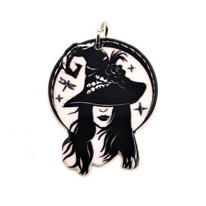 1, 4 or 20 BULK Hecate with Witch Hat, Witchy Pendant, Double Sided | Ships Immediately from USA | BK1375