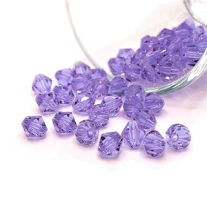 4, 20 or 50 BULK 6mm Purple Amethyst February Birthstone Bicone Bead, Imitation Crystal | Ships Immediately from USA | PR948