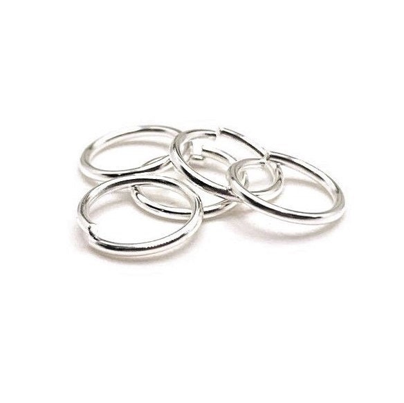 100, 500 oder 1.000 BULK 10 mm helle versilberte Biegeringe, dicke offene Ringe, 18g, 18 gauge | Versand sofort aus den USA | SL890