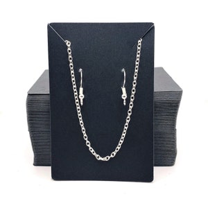 20 or 100 BULK Necklace and Earring Display Cards, Black Display Card, 6x9 cm | Ships Immediately from USA | BK1149