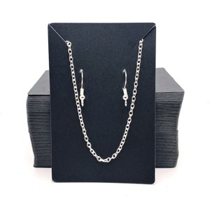 20 oder 100 BULK Halskette und Ohrring Display Cards, schwarze Display Card, 6 x 9 cm | Versand sofort aus den USA | BK1149