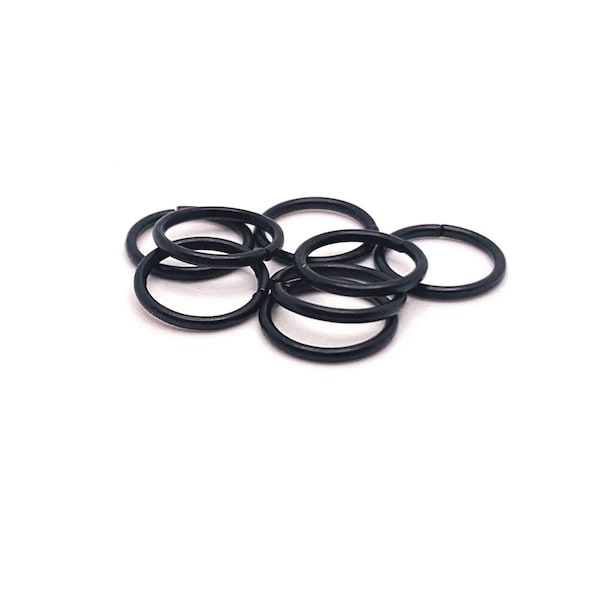 100, 500 or 1,000 BULK 10 mm Black Enamel Jump Rings, Thick Open Rings, 18g, 18 gauge | Ships Immediately from USA | BK890