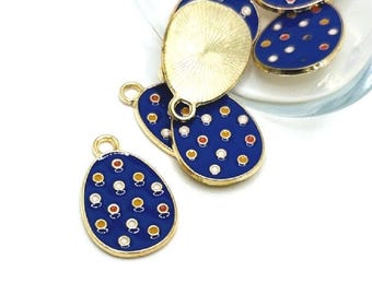 1, 4, 20 or 50 BULK Purple Polka Dotted Easter Egg Charms | Ships Quickly from USA | PR1800
