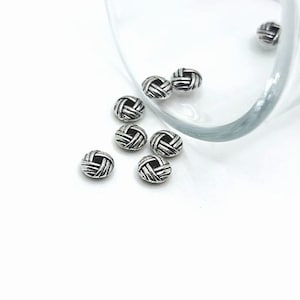 4, 20 or 50 BULK Small Round Decorative Woven Spacer Beads, Boho Beads, Double sided | Ships Immediately from USA | AS1356