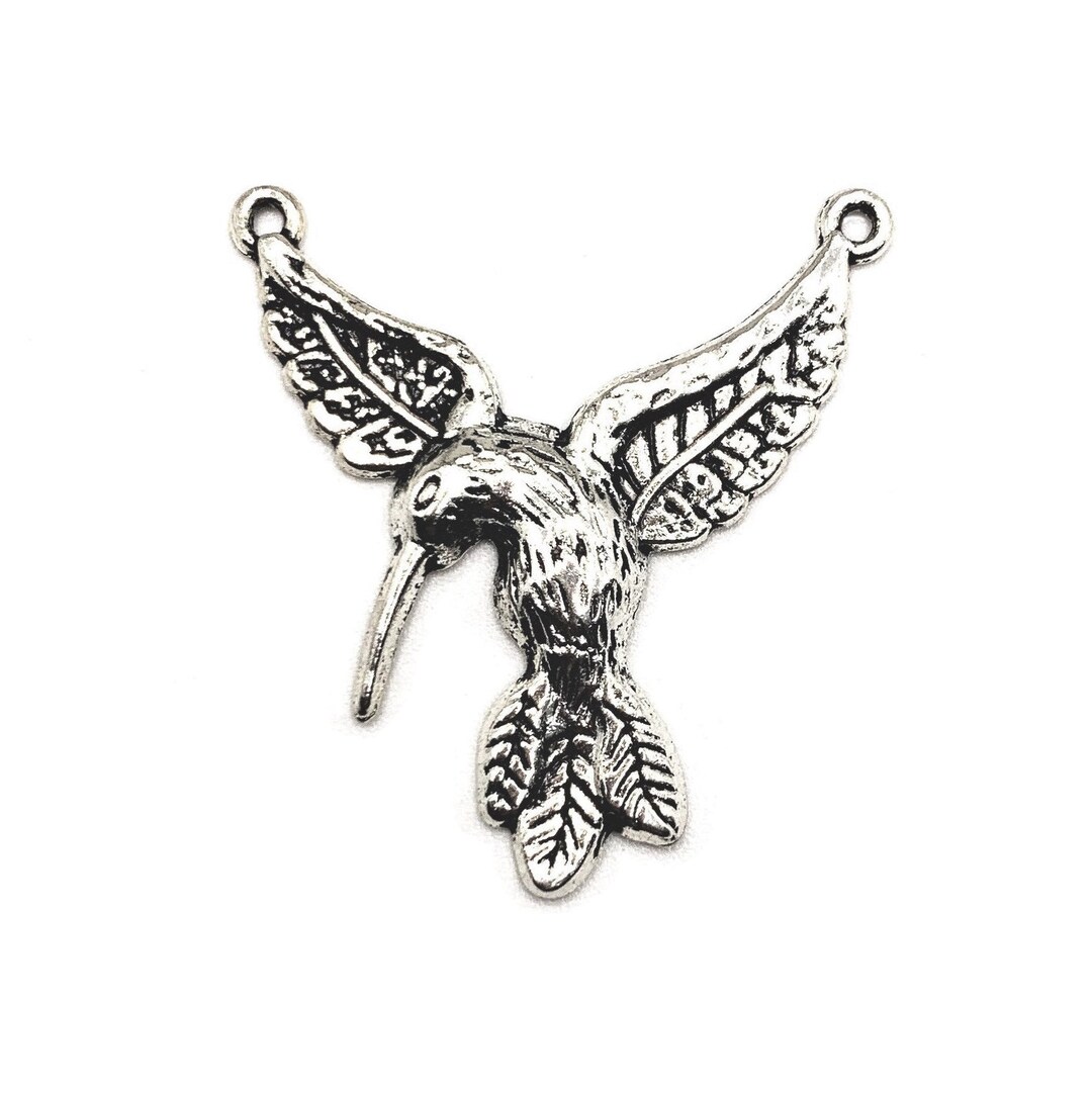 Hummingbird Conector Box 4, 20 or 50 BULK Silver Hummingbird Connector Charms, Hummer Bird Charm ...