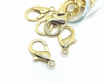 4, 20 or 50 BULK KC Gold Large Ornate Lobster Clasps, Jumbo Claw Clasp, 31mm, Light Gold Clamp | Ships Immediately from USA | KC046