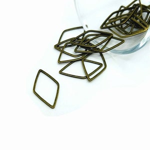 4, 20 or 50 BULK Bronze Minimalist Rhombus Diamond Charm, Geometric Charm | Ships Immediately from USA | BR893