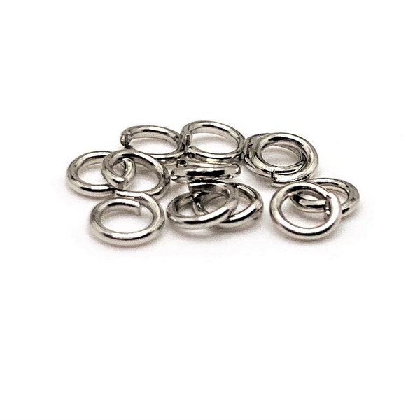 100, 500 or 1,000 4 mm Rhodium Silver Jump Rings, Bulk Findings, 4mm Open Rings, Rhodium, Supply | Ships Immediately from USA | AS045