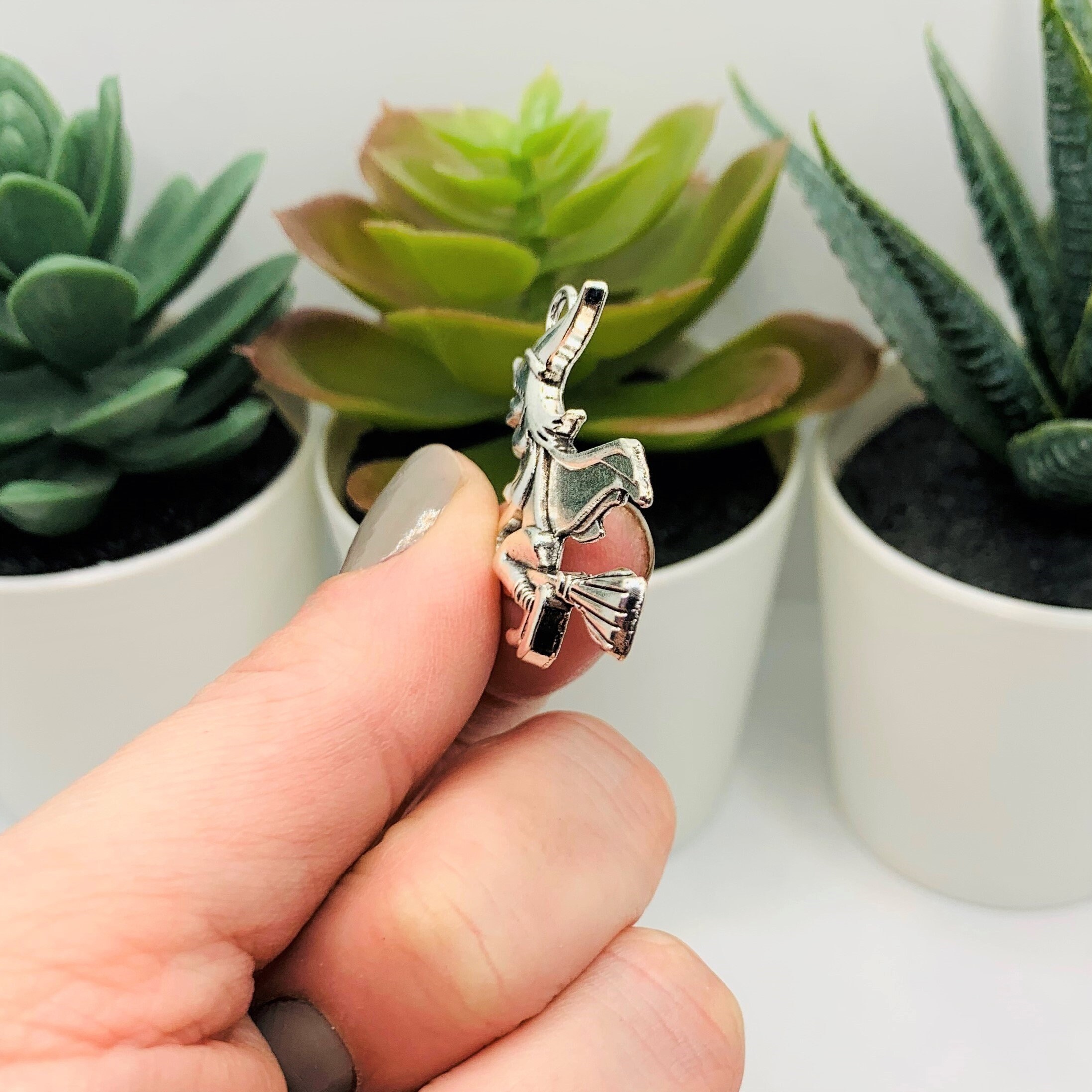 Halloween Broom Charm Pendants - Silver Plated, Wholesale Lots (10, 20, Or 50 Pieces)