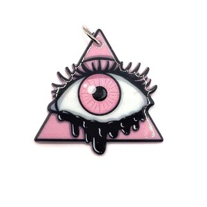 1, 4 or 20 BULK Pink Evil Eye Good Luck Pendant Charms, Pastel Goth, Halloween Charm | Ships Immediately from USA | PK1231