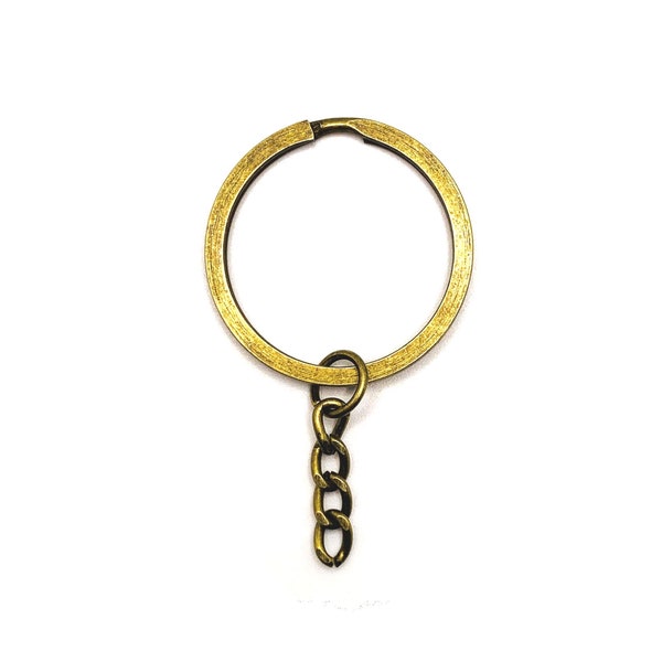 4, 20 or 50 BULK Key Chain Rings, Bronze, Starter Chain Base, Split Ring, 32x66mm | Ships Immediately from USA | BR853