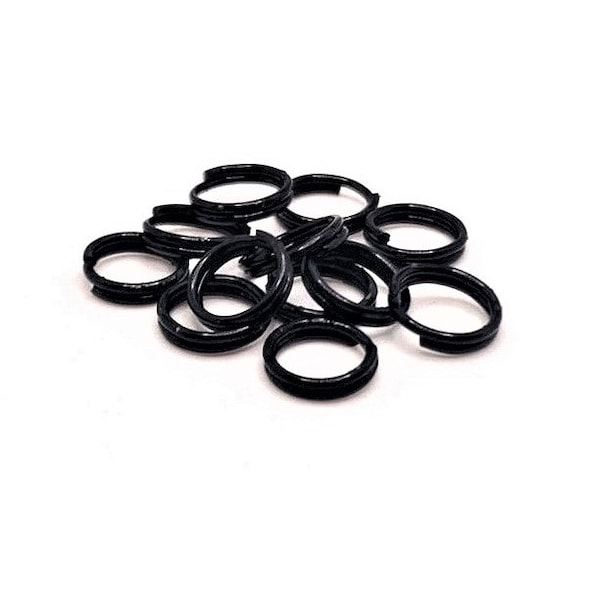 100, 500 or 1,000 BULK 6 mm Split Black Enamel Coated Jump Rings, Wholesale findings, Double jump rings | Ships Immediately USA | BK765