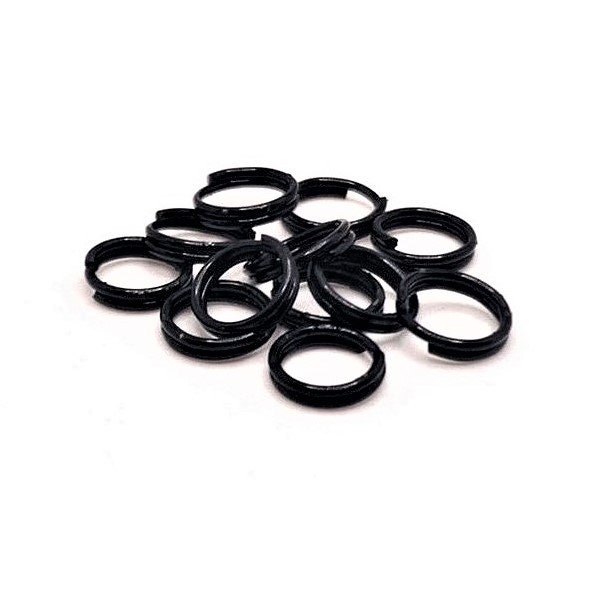 100, 500 or 1,000 Pieces: 8 mm Black Enamel Coated Open Jump Rings