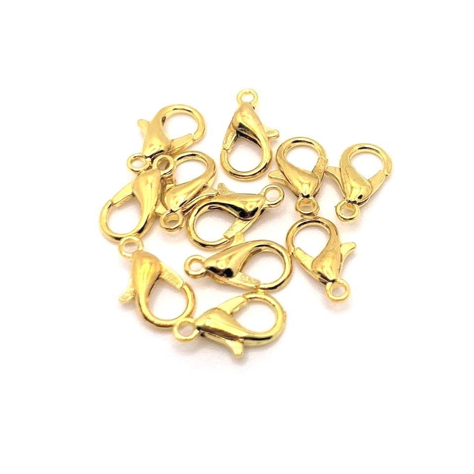 20 pcs Non Tarnish 16K Gold Brass Lobster Claw Clasp 6x12mm A3424 –  VeryCharms