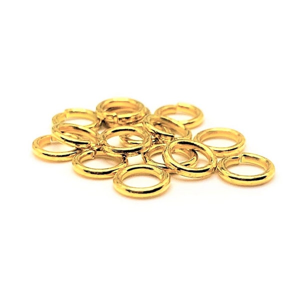 100, 500 or 1,000 BULK 6 mm Gold Jump Rings, Wholesale Findings, Open Rings, Plated, Jewelry Supply | Ships Immediately from USA | GL044