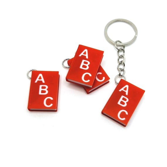 1 or 4 English Book Charms, Teacher Gift, Book Keychains, Book Charms, Librarian Charms, Custom Charms | Ships Quickly from USA