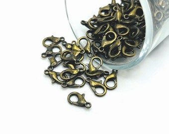 100 or 500 BULK 6x12mm Bronze Lobster Clasps, Claw Clasps, Wholesale Necklace Clasp | Ships Immediately from USA | BR038