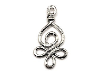 4, 20 or 50 BULK Silver Decorative Knot Connector Charms, Celtic Knot, Earring Connector Charm | Ships Immediately from USA | AS858