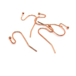 100 or 500 BULK Rose Gold Shepherd Hook Earring Wires, French Hook Earrings, Wholesale Findings | Ships Immediately from USA | RG350