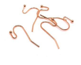 100 or 500 BULK Rose Gold Shepherd Hook Earring Wires, French Hook Earrings, Wholesale Findings | Ships Immediately from USA | RG350