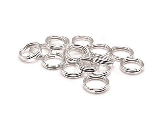 100, 500 or 1,000 BULK 6 mm Split Bright Silver Plated Jump Rings, Wholesale findings, double jump rings | Ships Immediately USA | SL765