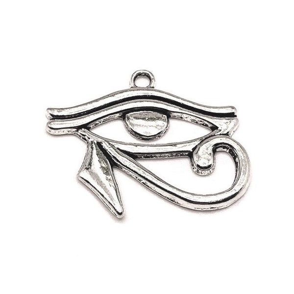 1, 4, 20 or 50 BULK Large Silver Eye of Horus Charms, Egyptian God Charm, Hieroglyphic Charm | Ships Immediately from USA | AS1348