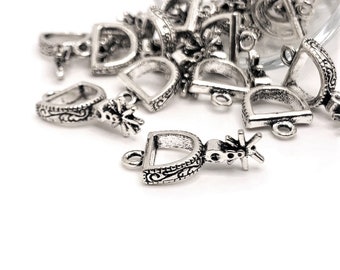 4, 20, or 50 BULK Silver Cowboy Spur Charms, 3D, Wrangler, Western, Double Sided | Ships Immediately from USA | AS1016