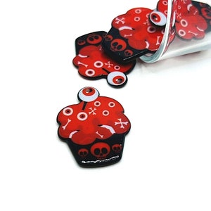 1, 4 or 20 BULK Bloody Birthday Eyeball Cupcake Charm - Double Sided | Ships Immediately from USA | RD1419