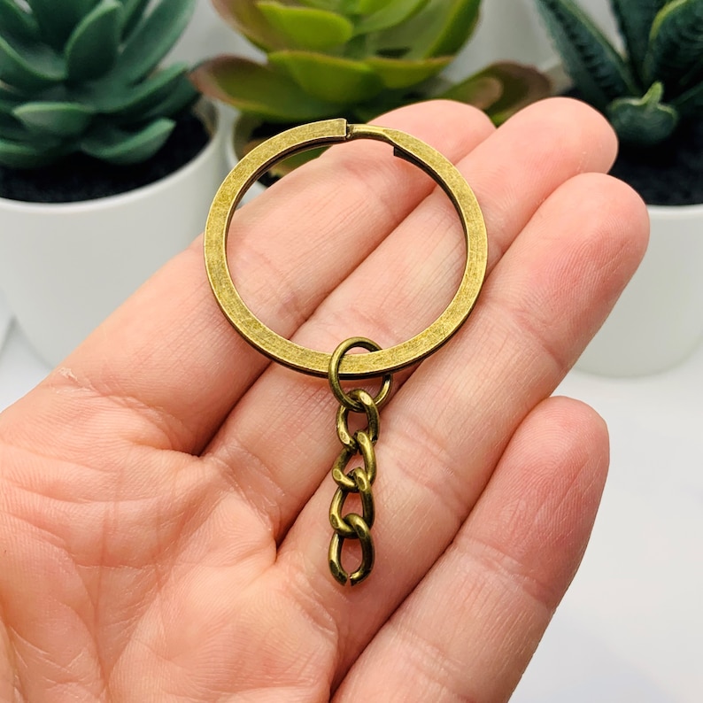 4 20 or 50 BULK Key Chain Rings Bronze Starter Chain Base Etsy