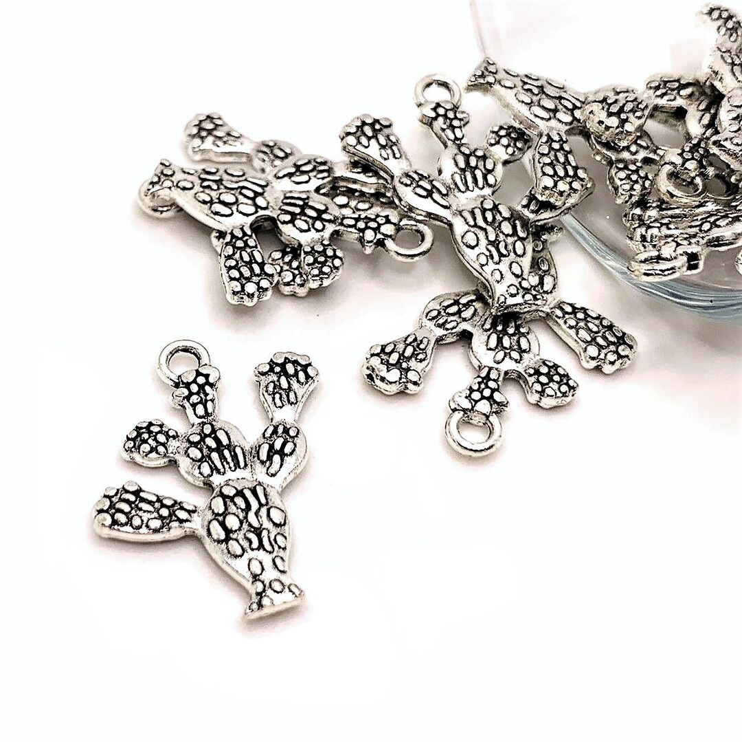 Sterlng Slver Prckly Pear Cactus Charm Necklace, Prckly Pear