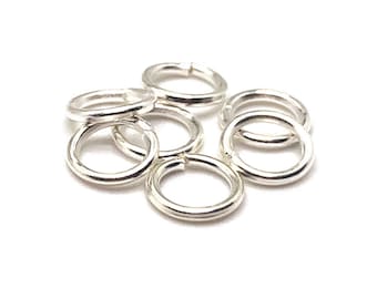 100, 500 or 1,000 BULK 7 mm Bright Silver Jump Rings, Bulk Findings, Thick Open Rings, 18g, 18 gauge | Ships Immediately from USA | SL888