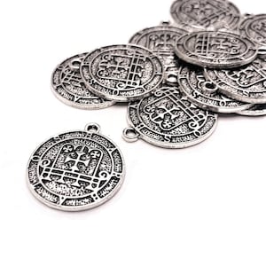 1, 4, 20 or 50 Pieces BULK Barbatos Sigil Pendant Charm, Antique Silver, Demon Sigil, Satanic, Lucifer, Devil | Ships from USA | AS1499