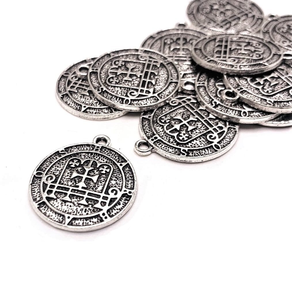 1, 4, 20 or 50 Pieces BULK Barbatos Sigil Pendant Charm, Antique Silver, Demon Sigil, Satanic, Lucifer, Devil | Ships from USA | AS1499