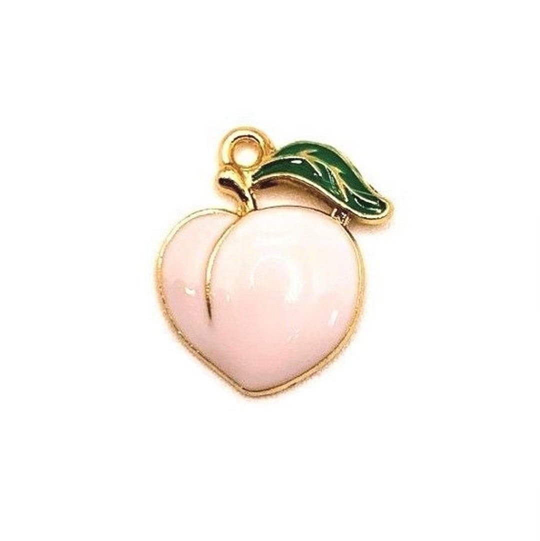 4 20 or 50 BULK Enamel Peach Charm Georgia Peach Pink Peach - Etsy