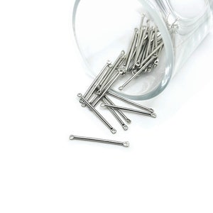 4, 20 or 50 BULK Simple Antique Silver Bar Connectors,  two hole links, 25 x 2 mm | Ships Immediately from USA | AS1264