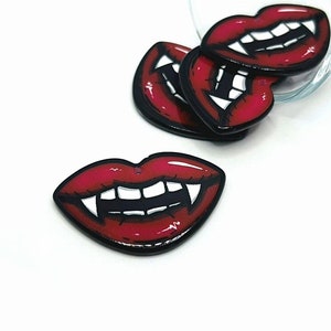 1, 4 or 20 BULK Large Acrylic Vampire Teeth, Halloween, Vampyre, Goth - Double Sided | Ships Immediately from USA | RD1552