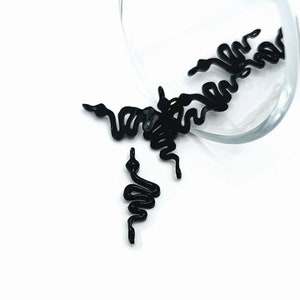 4 or 20 BULK Black Snake Connector Charm, Serpent Connector, Halloween | Ships Immediately from USA | BK1072